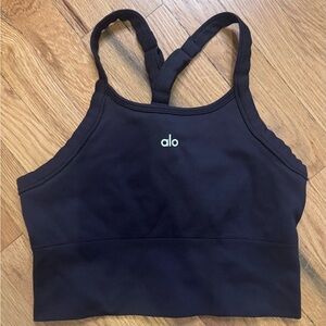 Alo Blk Ribbed Workout Tank sz L